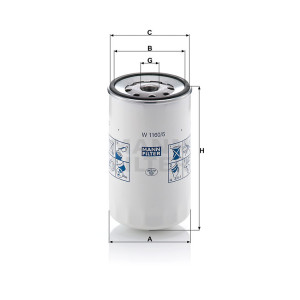 Фильтр масляный MANN-FILTER W 1160/5